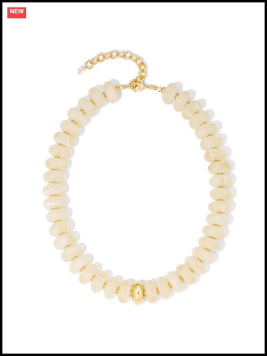 Jewelry - Chunky Beaded Choker Necklace Gold Accent Adjustable Boho Summer Jewelry
